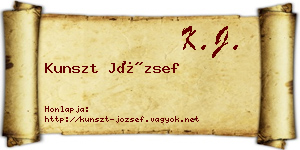 Kunszt József névjegykártya